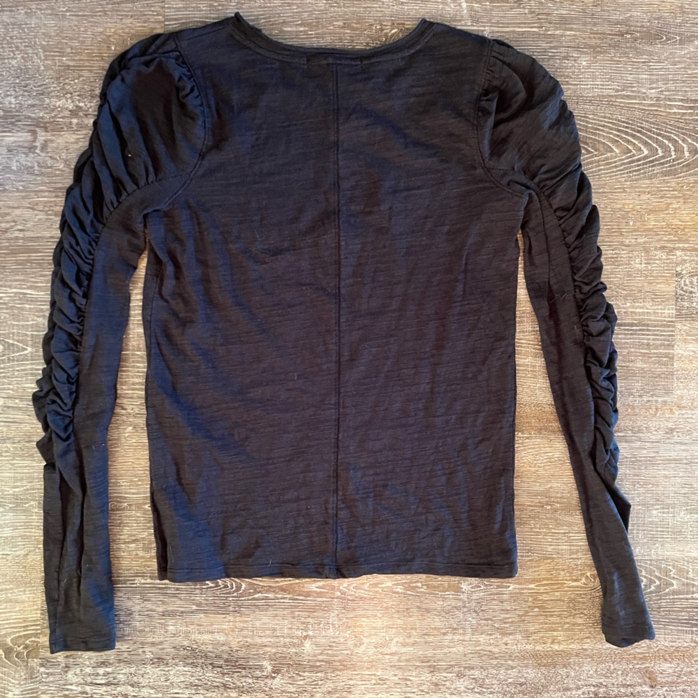 NWOT Free People Natasha Ruched Sleeve Top - Picture 7 of 8